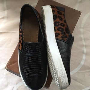 Leather Leopard Print Sneakers